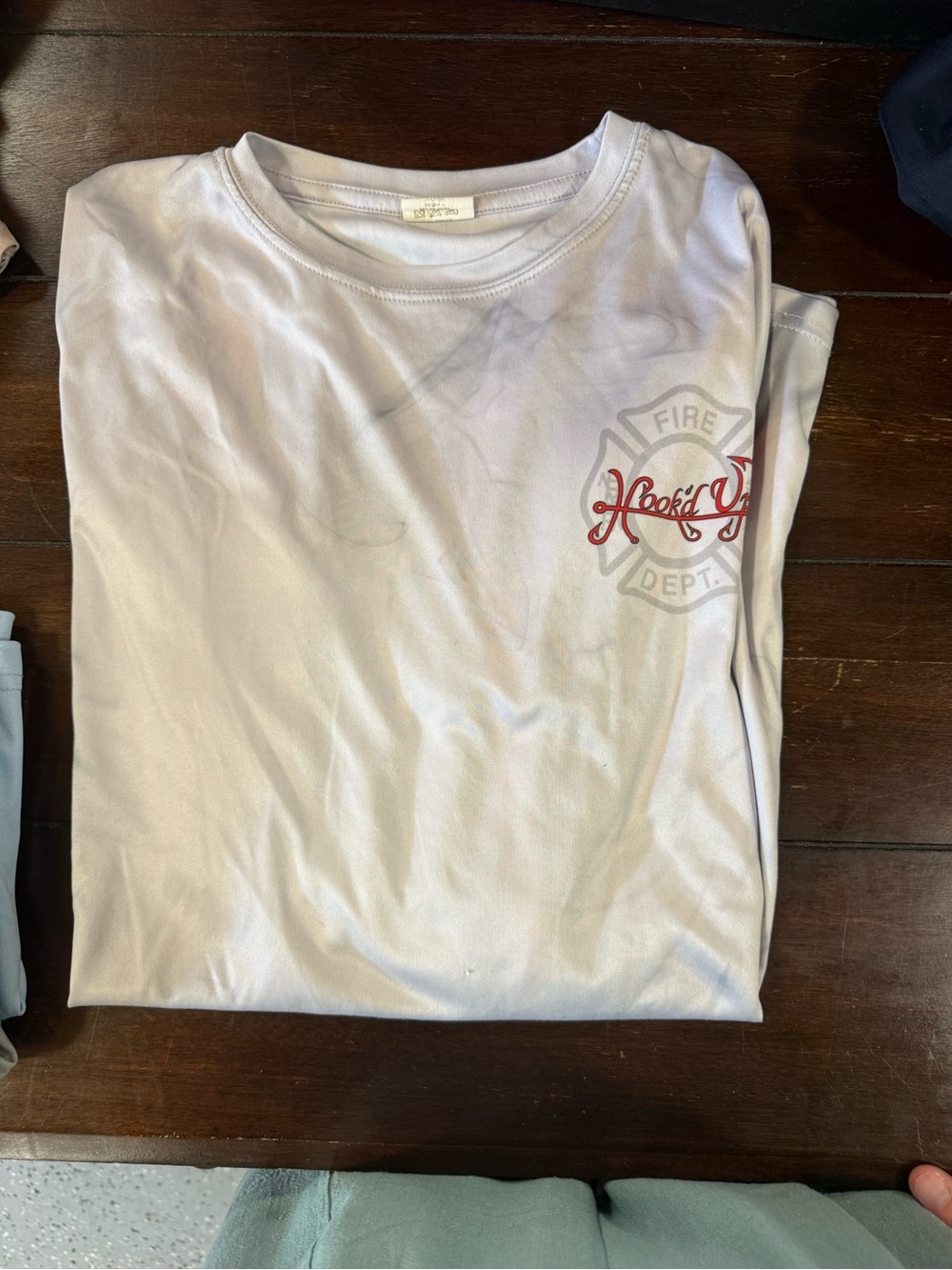 Hooked Up by IOT Men’s White Long Sleeve Tee with Red Chest Logo